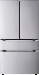 LG - 29.6 Cu. Ft. 4-Door French Door Smart Refrigerator with Full-Convert Drawer - Stainless Steel - Front_Zoom