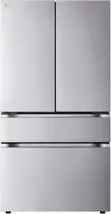 Front. LG - Standard-Depth MAX 29.6 Cu. Ft. 4-Door French Door Smart Refrigerator with Full-Convert Drawer - PrintProof Stainless Steel.