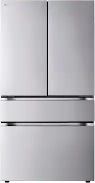 Front. LG - Standard-Depth MAX 29.6 Cu. Ft. 4-Door French Door Smart Refrigerator with Full-Convert Drawer - PrintProof Stainless Steel.