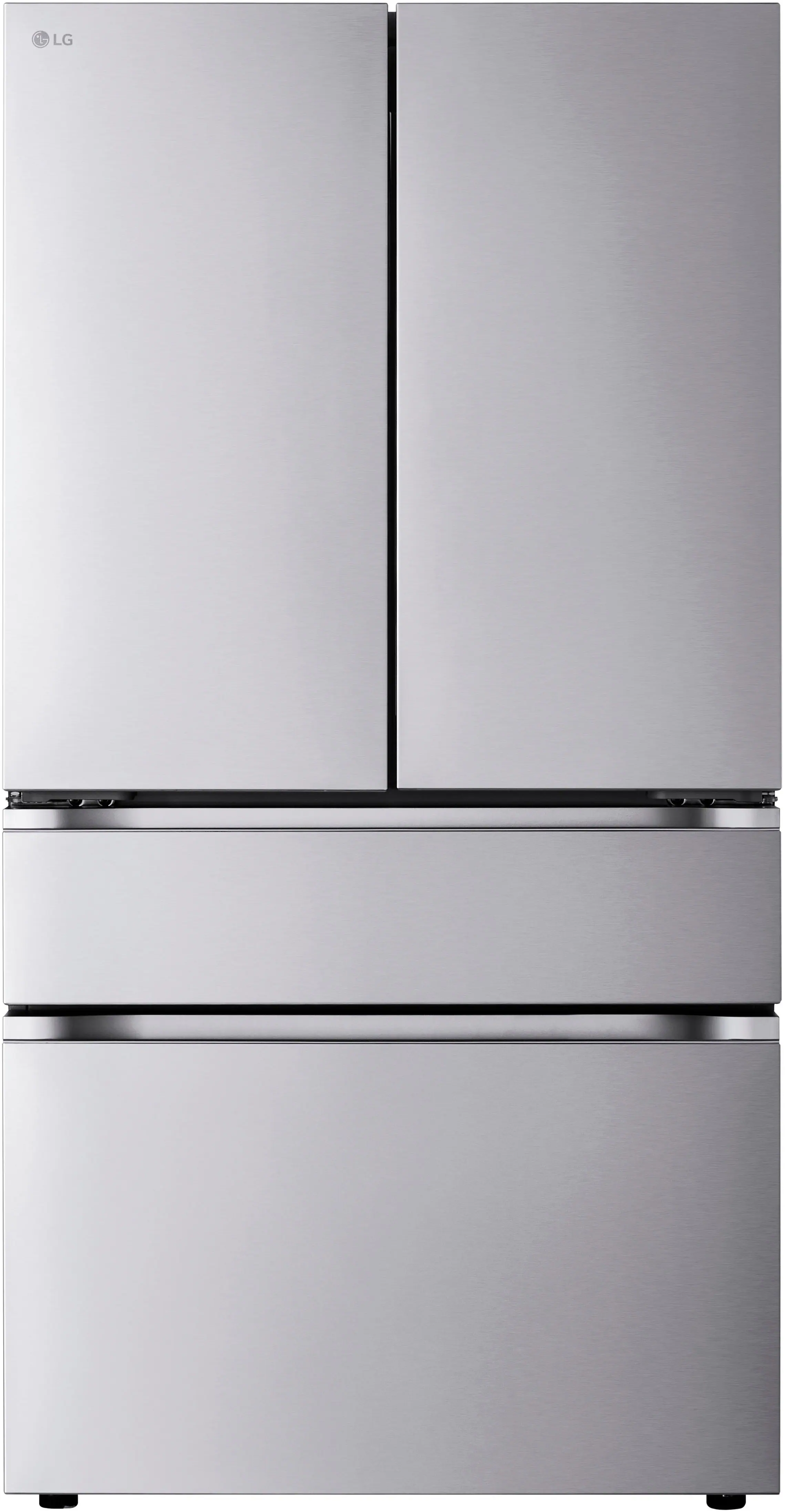 Front. LG - Standard-Depth MAX 29.6 Cu. Ft. 4-Door French Door Smart Refrigerator with Full-Convert Drawer - PrintProof Stainless Steel.
