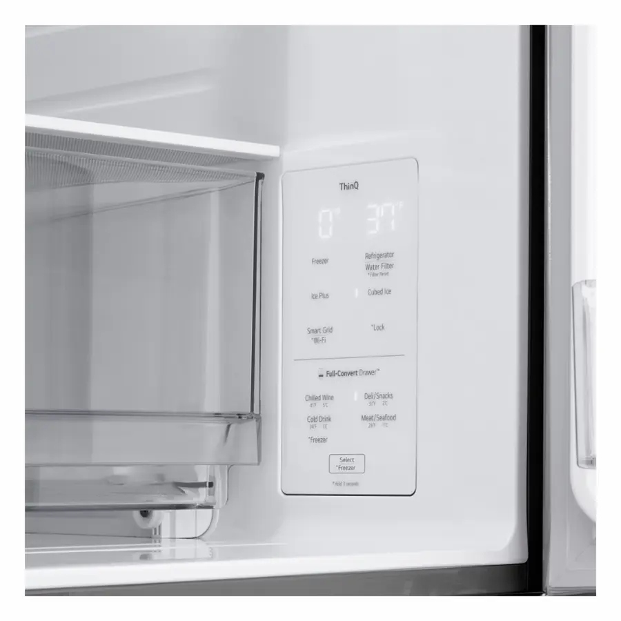 Alt View 12. LG - Standard-Depth MAX 29.6 Cu. Ft. 4-Door French Door Smart Refrigerator with Full-Convert Drawer - PrintProof Stainless Steel.