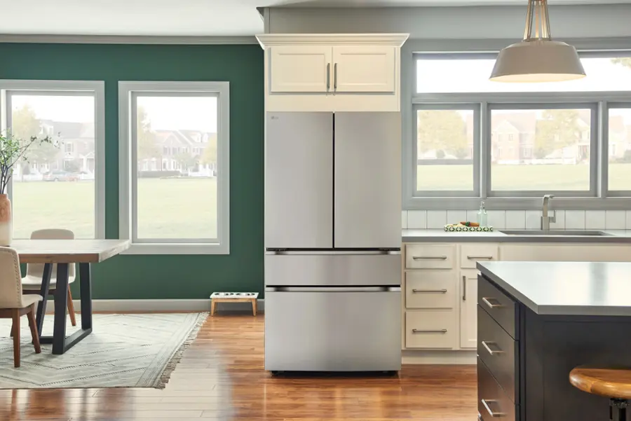 Alt View 20. LG - Standard-Depth MAX 29.6 Cu. Ft. 4-Door French Door Smart Refrigerator with Full-Convert Drawer - PrintProof Stainless Steel.