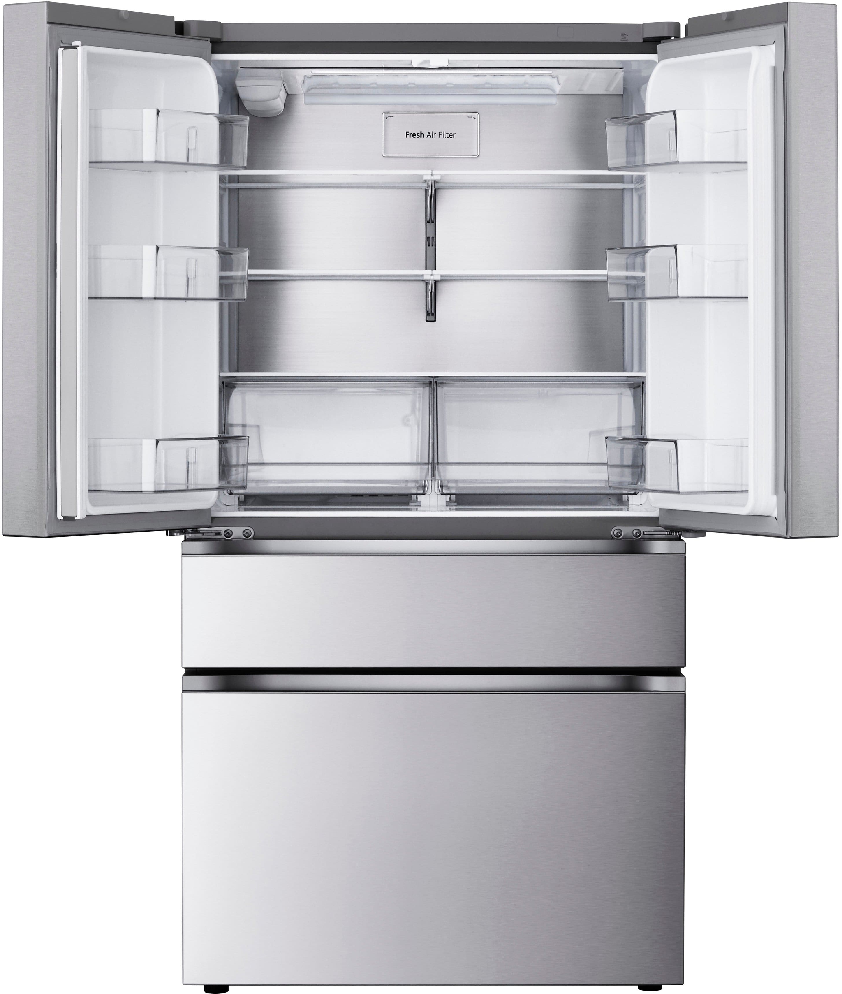 Alt View 2. LG - Standard-Depth MAX 29.6 Cu. Ft. 4-Door French Door Smart Refrigerator with Full-Convert Drawer - PrintProof Stainless Steel.