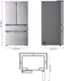 Left. LG - Standard-Depth MAX 29.6 Cu. Ft. 4-Door French Door Smart Refrigerator with Full-Convert Drawer - PrintProof Stainless Steel.