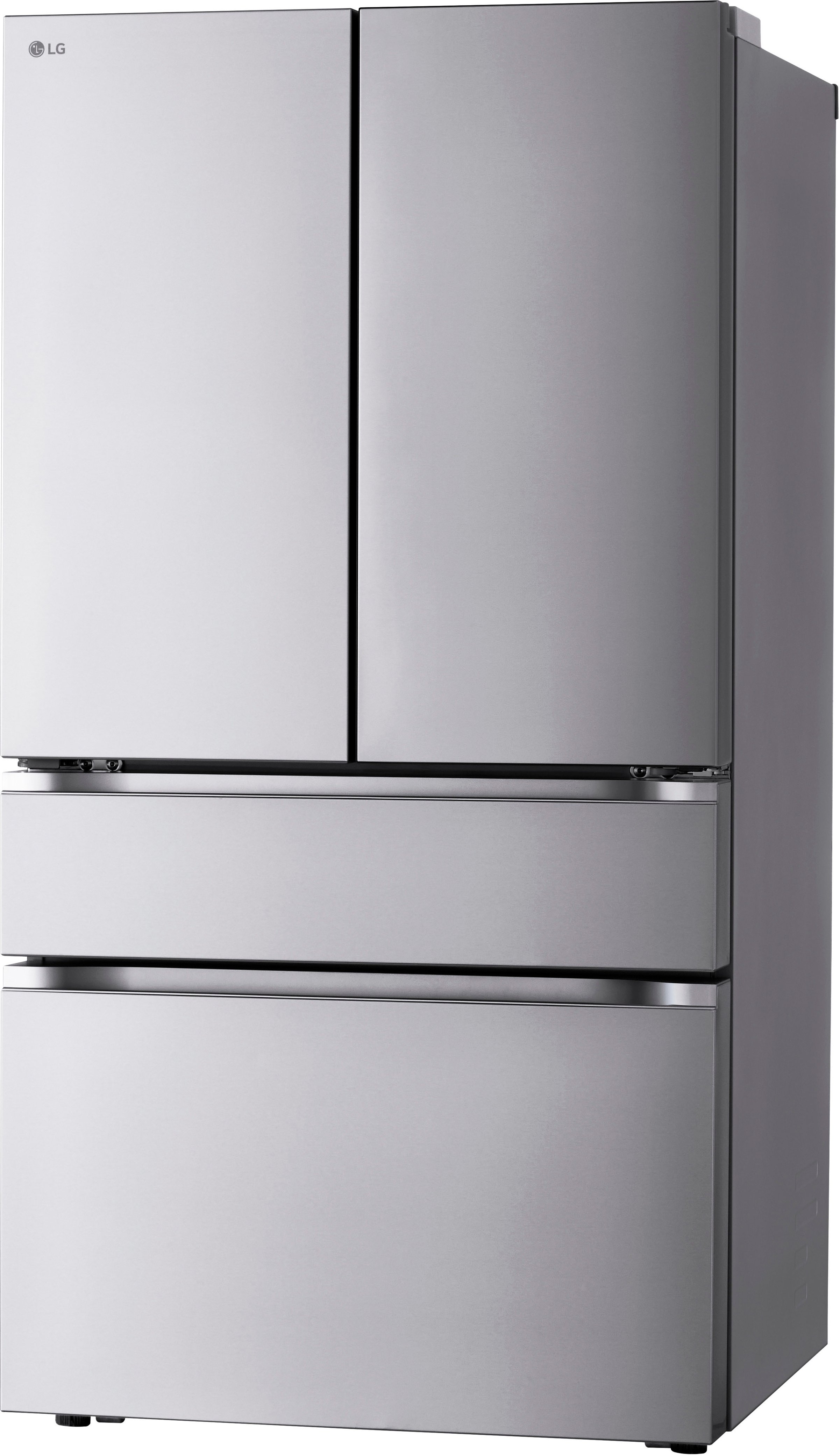 Left View: LG - 29.6 Cu. Ft. French Door Smart Refrigerator with Full-Convert Drawer - Stainless Steel