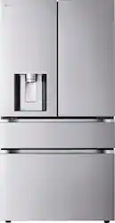 LG - Standard-Depth MAX 28.6 Cu. Ft. 4-Door French Door Smart Refrigerator with Full-Convert Drawer - Stainless Steel - Front_Zoom