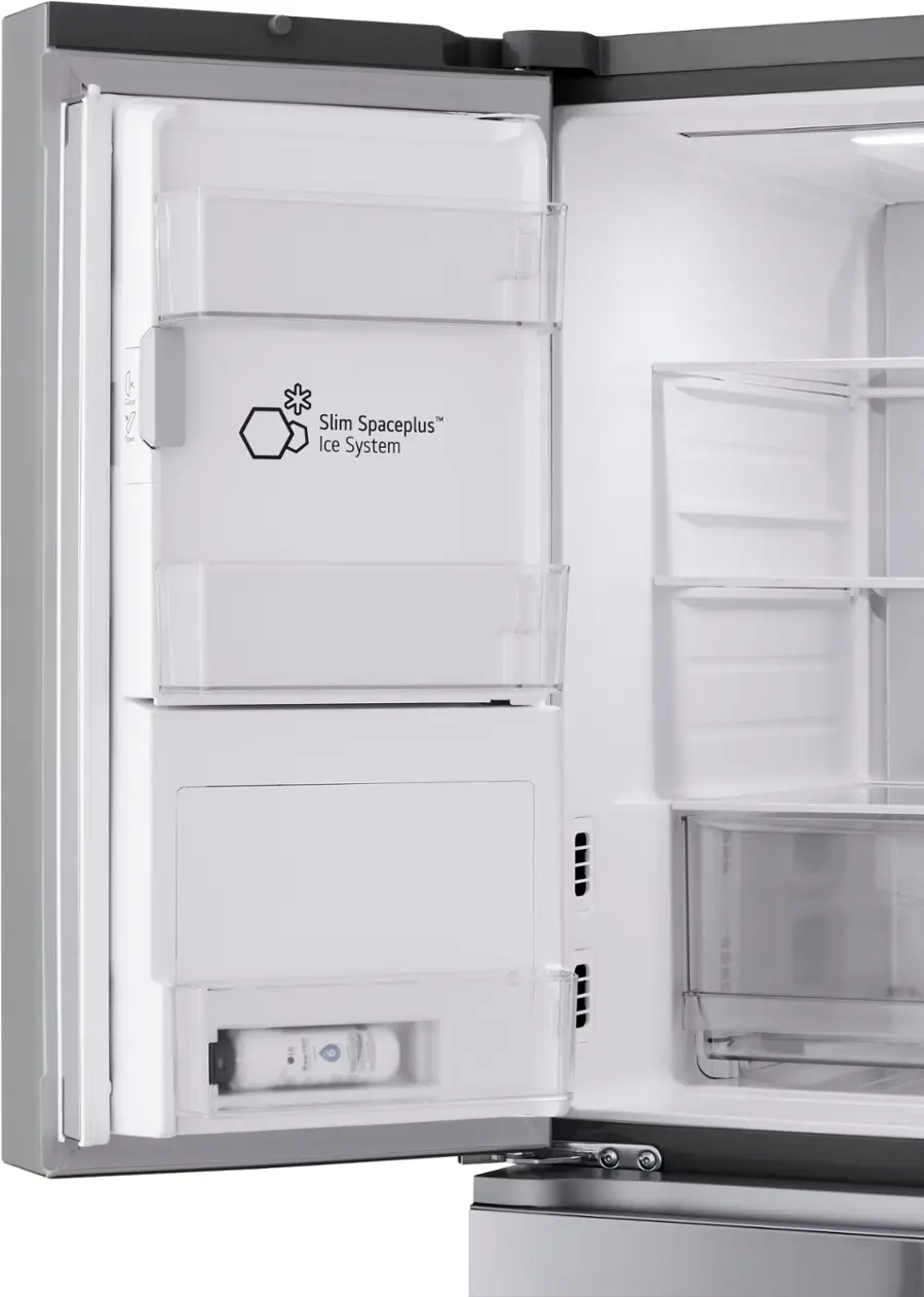 Alt View 15. LG - Standard-Depth MAX 28.6 Cu. Ft. 4-Door French Door Smart Refrigerator with Full-Convert Drawer - PrintProof Stainless Steel.