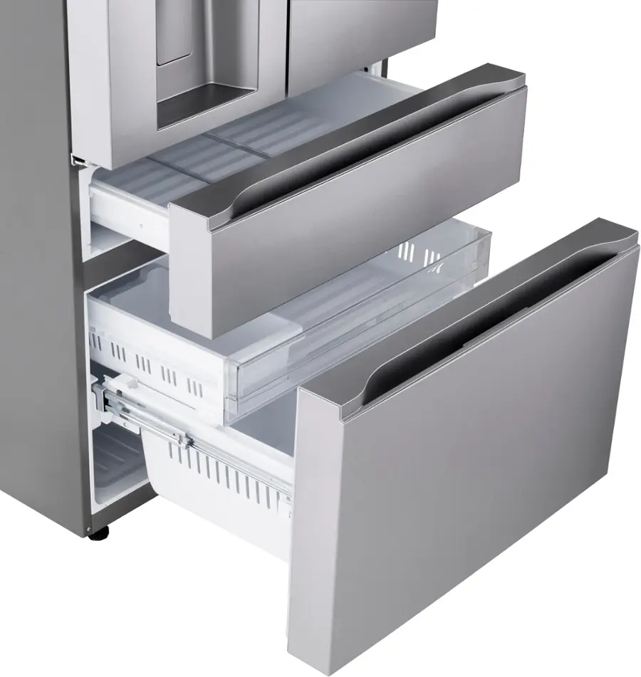 Alt View 18. LG - Standard-Depth MAX 28.6 Cu. Ft. 4-Door French Door Smart Refrigerator with Full-Convert Drawer - PrintProof Stainless Steel.