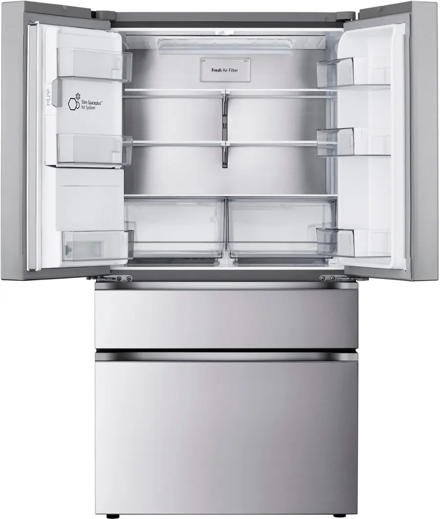 Alt View 2. LG - Standard-Depth MAX 28.6 Cu. Ft. 4-Door French Door Smart Refrigerator with Full-Convert Drawer - PrintProof Stainless Steel.