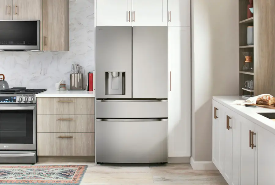 Alt View 23. LG - Standard-Depth MAX 28.6 Cu. Ft. 4-Door French Door Smart Refrigerator with Full-Convert Drawer - PrintProof Stainless Steel.