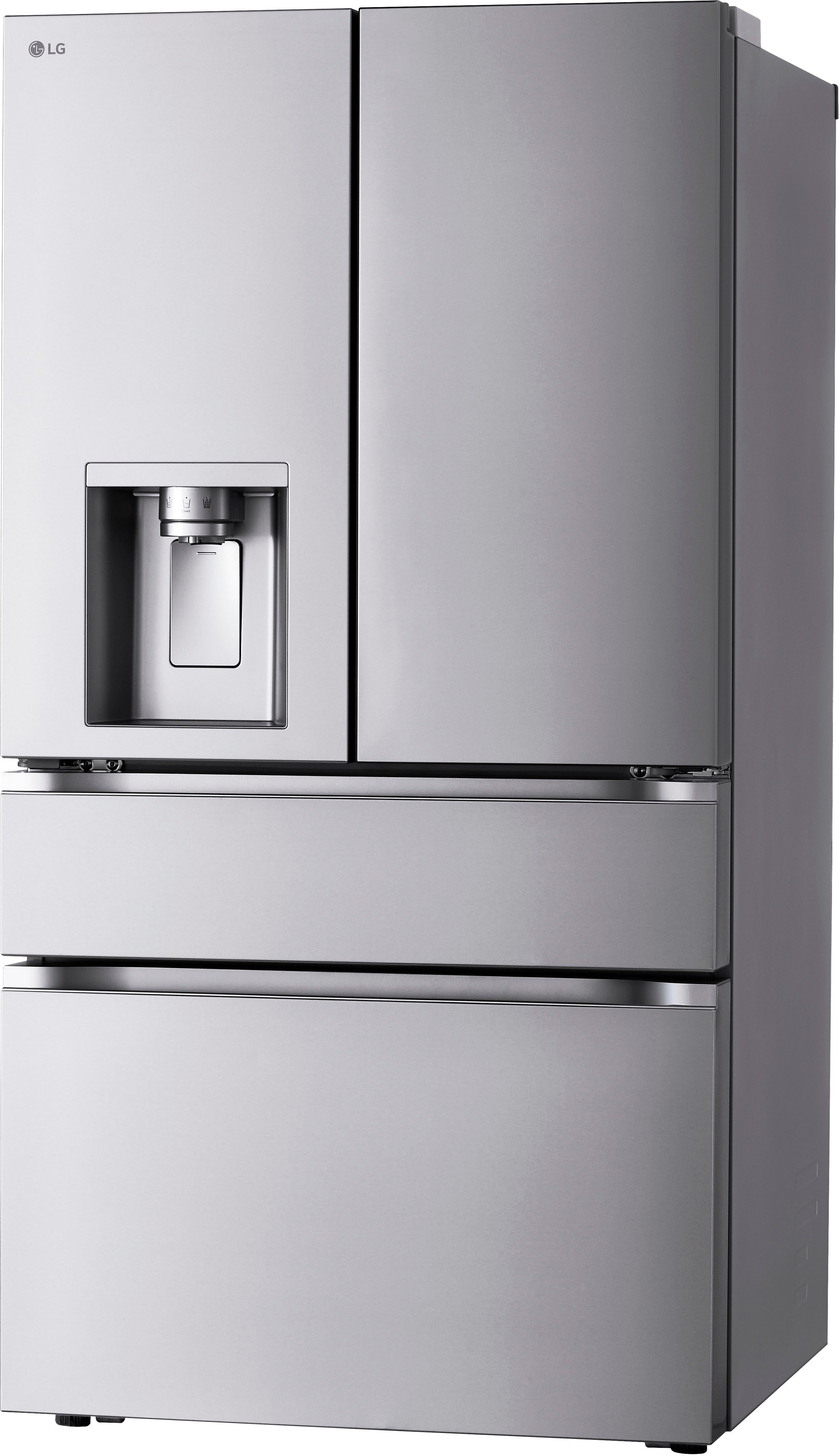 Left View: LG - 28.6 Cu. Ft. French Door Smart Refrigerator with Full-Convert Drawer - Stainless Steel