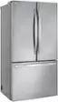 Angle. LG - Standard-Depth MAX 31.7 Cu. Ft. French Door Smart Refrigerator with Internal Water Dispenser - PrintProof Stainless Steel.
