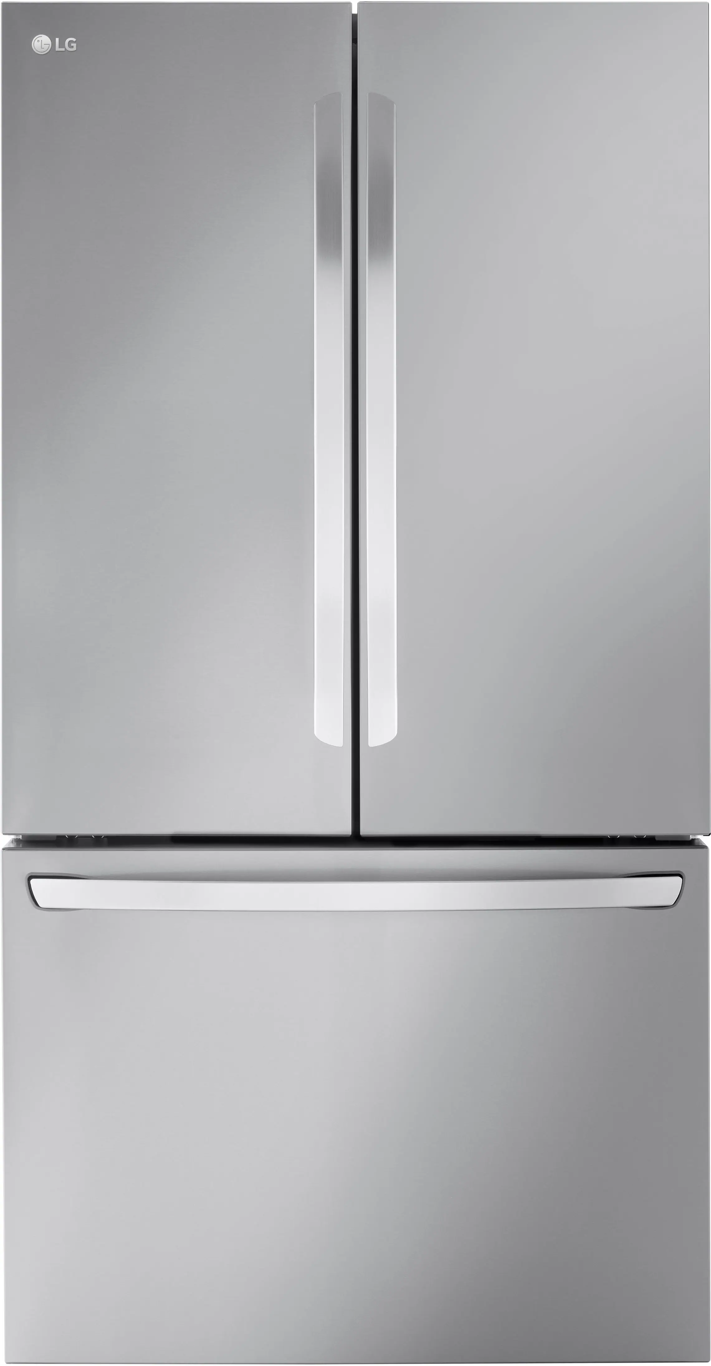 Front. LG - Standard-Depth MAX 31.7 Cu. Ft. French Door Smart Refrigerator with Internal Water Dispenser - PrintProof Stainless Steel.