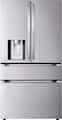 LG - 36-in Wide Standard-Depth MAX 28.6 Cu. Ft. 4-Door French Door Smart Refrigerator with Full-Convert Drawer - Stainless Steel