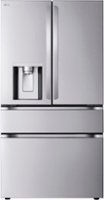 LG - Standard-Depth MAX 28.6 Cu. Ft. 4-Door French Door Smart Refrigerator with Full-Convert Drawer - Stainless Steel - Front_Zoom