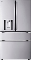 LG - 28.6 Cu. Ft. French Door Smart Refrigerator with Full-Convert Drawer - Stainless Steel - Front_Zoom