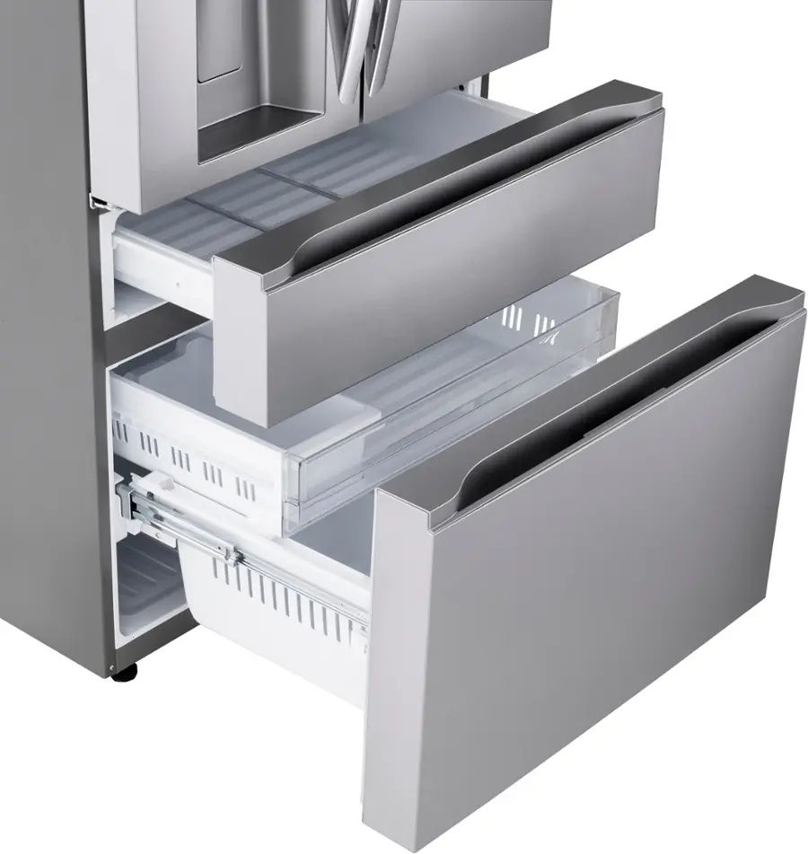 Alt View 26. LG - Standard-Depth MAX 28.6 Cu. Ft. 4-Door French Door Smart Refrigerator with Full-Convert Drawer - PrintProof Stainless Steel.