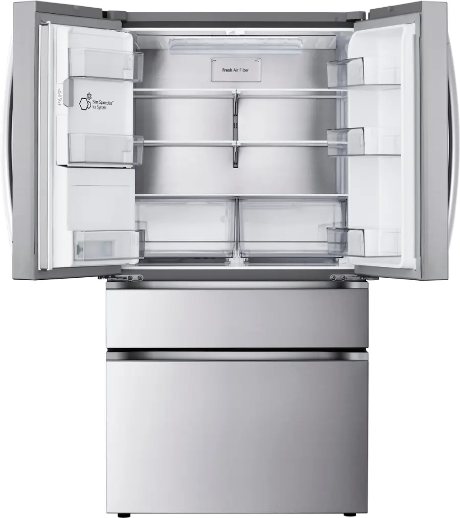 Alt View 15. LG - Standard-Depth MAX 28.6 Cu. Ft. 4-Door French Door Smart Refrigerator with Full-Convert Drawer - PrintProof Stainless Steel.