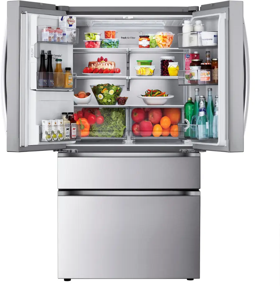 Alt View 16. LG - Standard-Depth MAX 28.6 Cu. Ft. 4-Door French Door Smart Refrigerator with Full-Convert Drawer - PrintProof Stainless Steel.