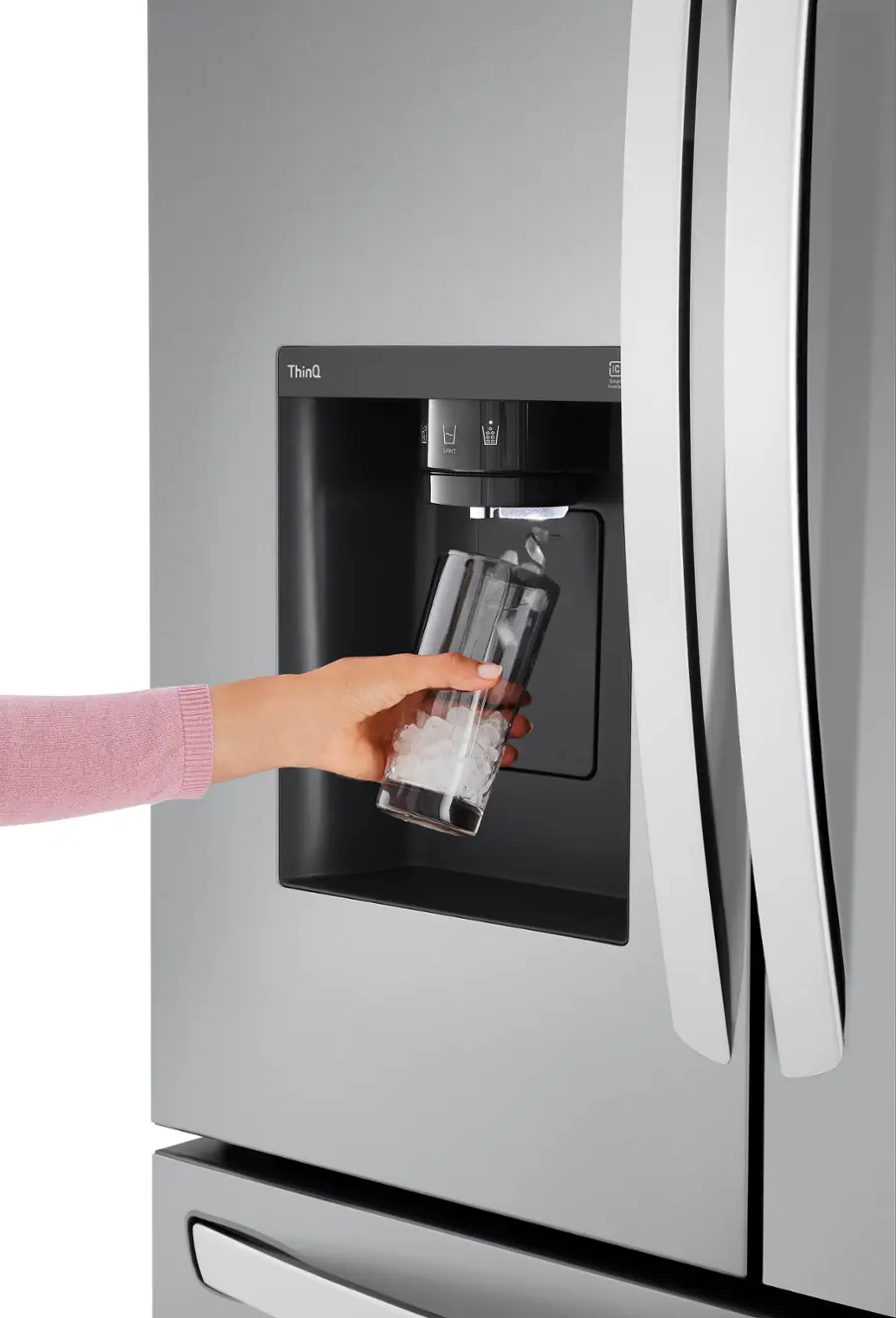 Alt View 14. LG - Standard-Depth MAX 30.7 Cu. Ft. French Door Smart Refrigerator with Dual Ice Maker - PrintProof Stainless Steel.