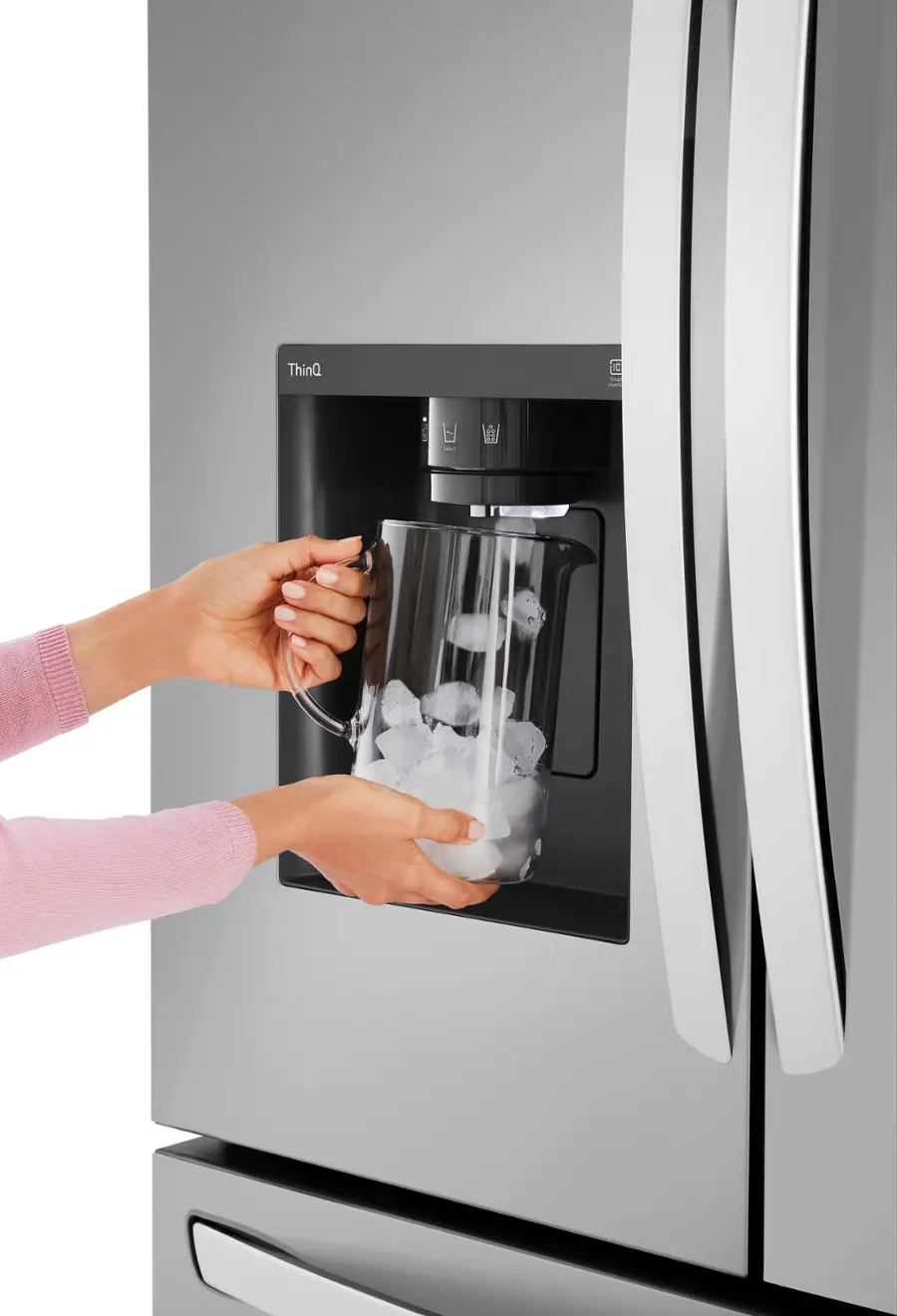 Alt View 15. LG - Standard-Depth MAX 30.7 Cu. Ft. French Door Smart Refrigerator with Dual Ice Maker - PrintProof Stainless Steel.