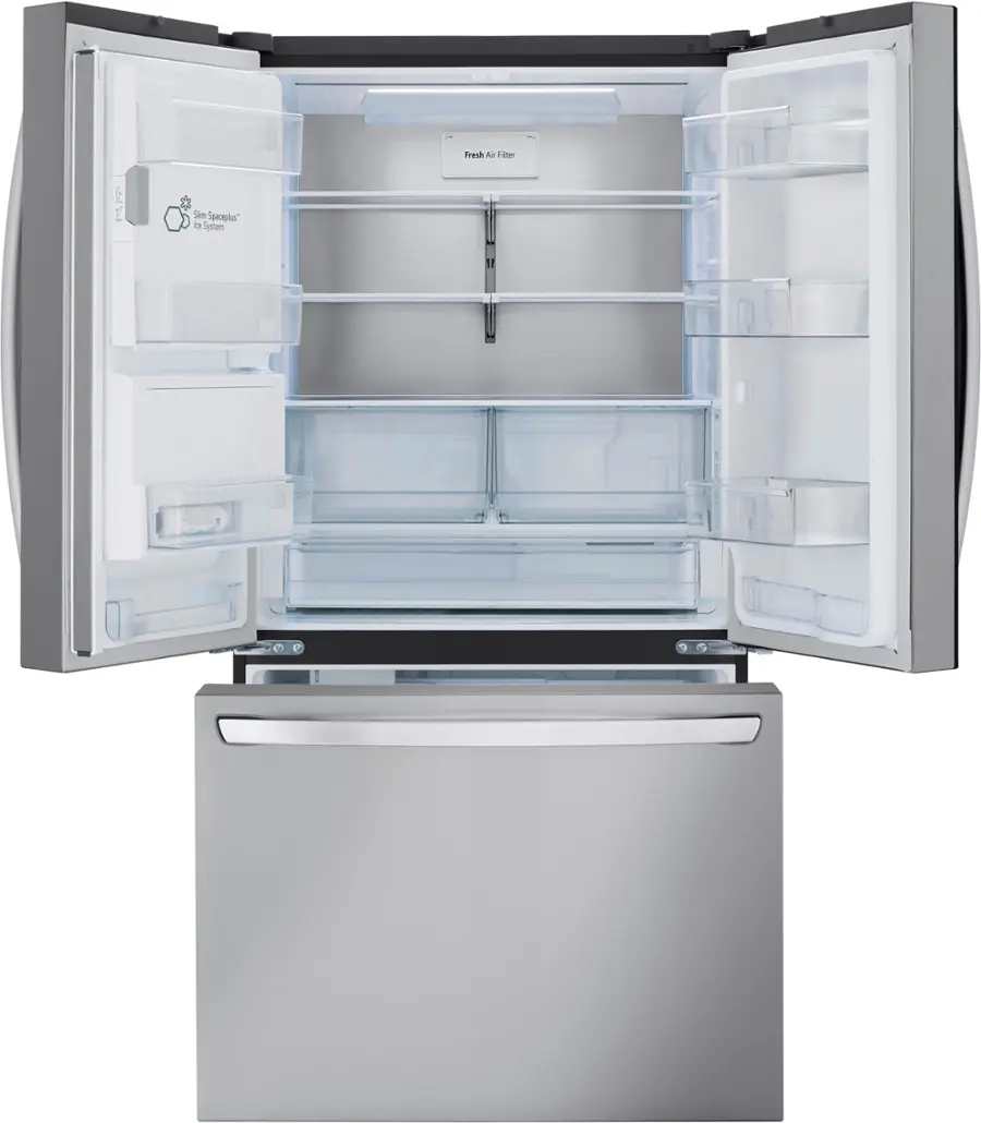 Alt View 2. LG - Standard-Depth MAX 30.7 Cu. Ft. French Door Smart Refrigerator with Dual Ice Maker - PrintProof Stainless Steel.