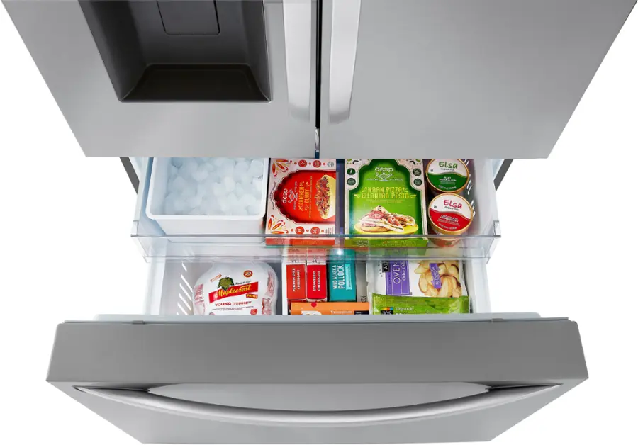 Alt View 26. LG - Standard-Depth MAX 30.7 Cu. Ft. French Door Smart Refrigerator with Dual Ice Maker - PrintProof Stainless Steel.