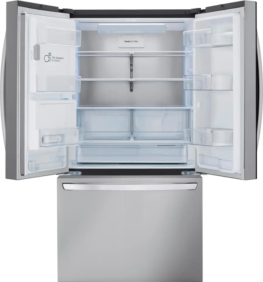 Alt View 3. LG - Standard-Depth MAX 30.7 Cu. Ft. French Door Smart Refrigerator with Dual Ice Maker - PrintProof Stainless Steel.