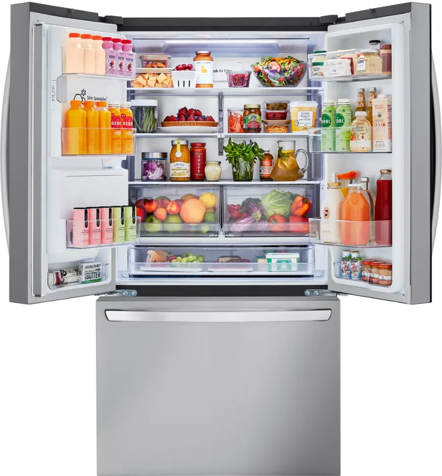 Alt View 5. LG - Standard-Depth MAX 30.7 Cu. Ft. French Door Smart Refrigerator with Dual Ice Maker - PrintProof Stainless Steel.