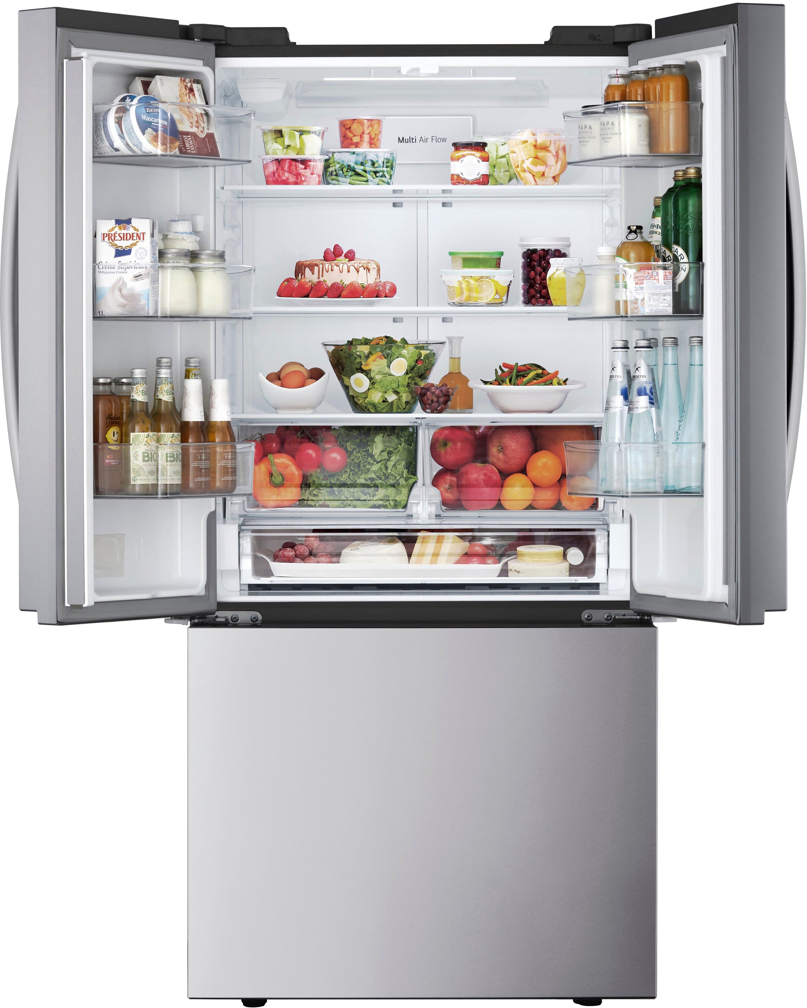 Alt View 14. LG - Counter-Depth MAX 21 Cu. Ft. French Door Smart Refrigerator with Ice - PrintProof Stainless Steel.