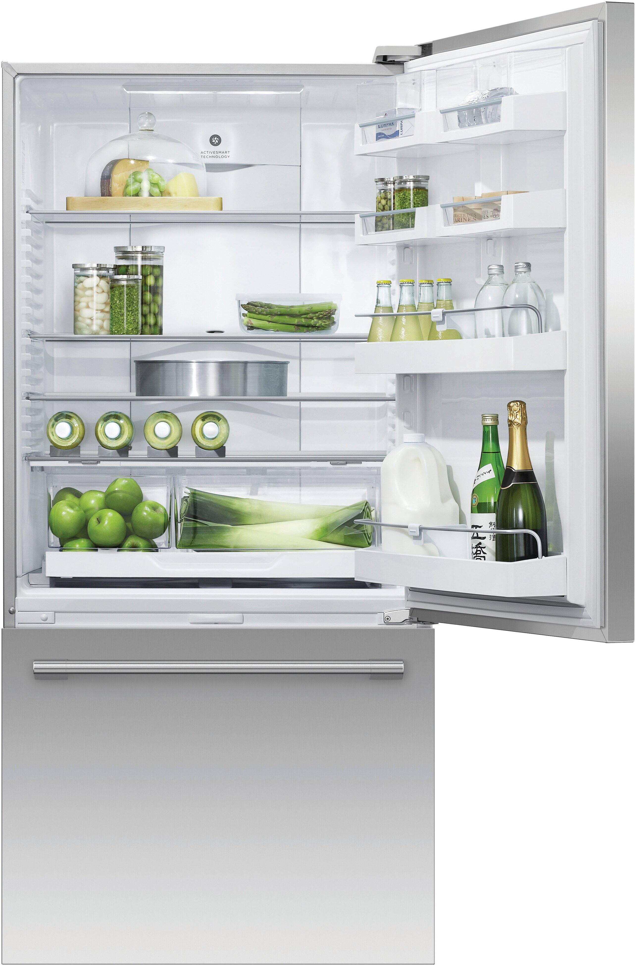 Alt View 11. Fisher & Paykel - Active Smart 17.1 Cu Ft Bottom Freezer Refrigerator with Ice & Water - Stainless Steel.