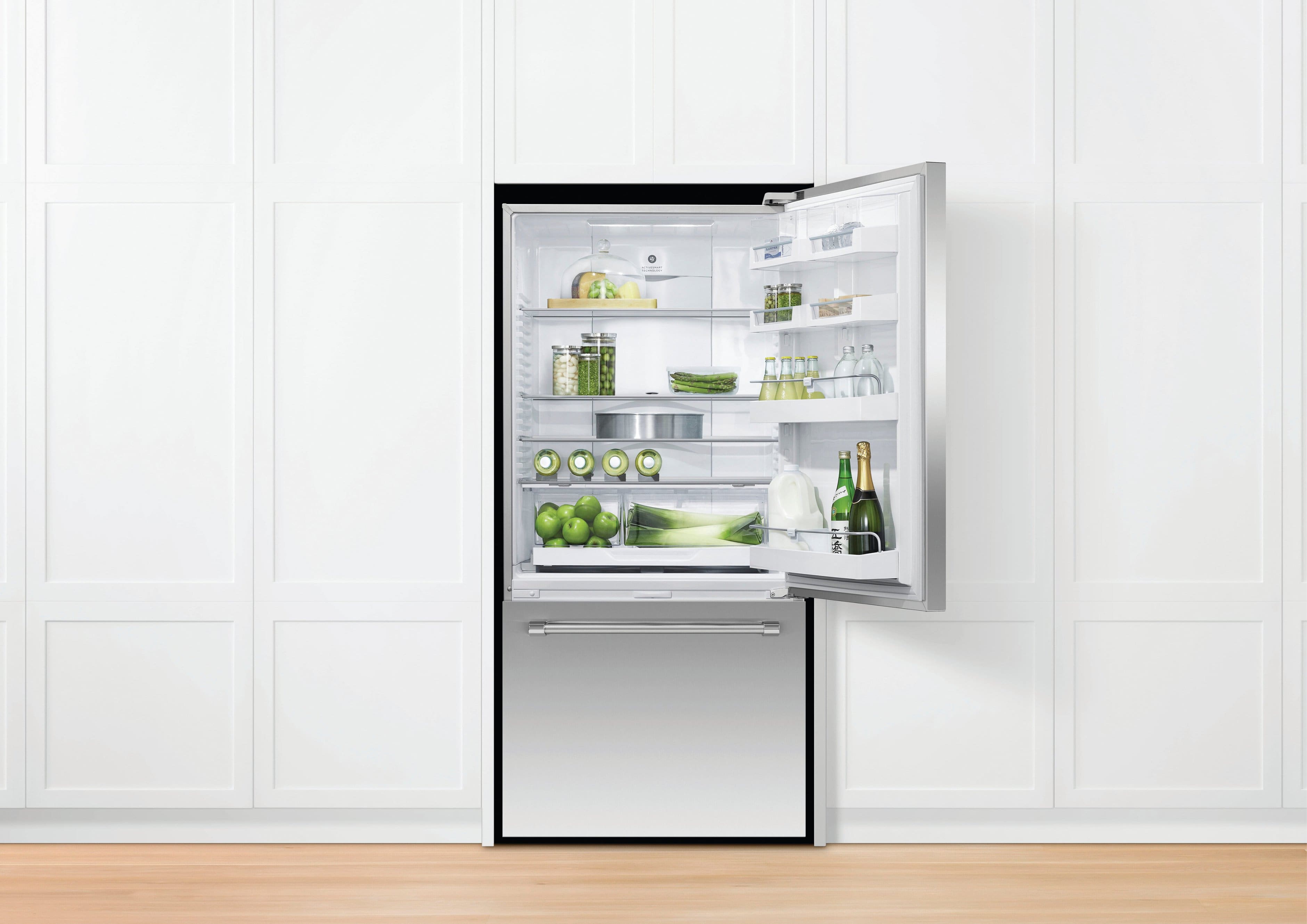 Alt View 13. Fisher & Paykel - Active Smart 17.1 Cu Ft Bottom Freezer Refrigerator with Ice & Water - Stainless Steel.