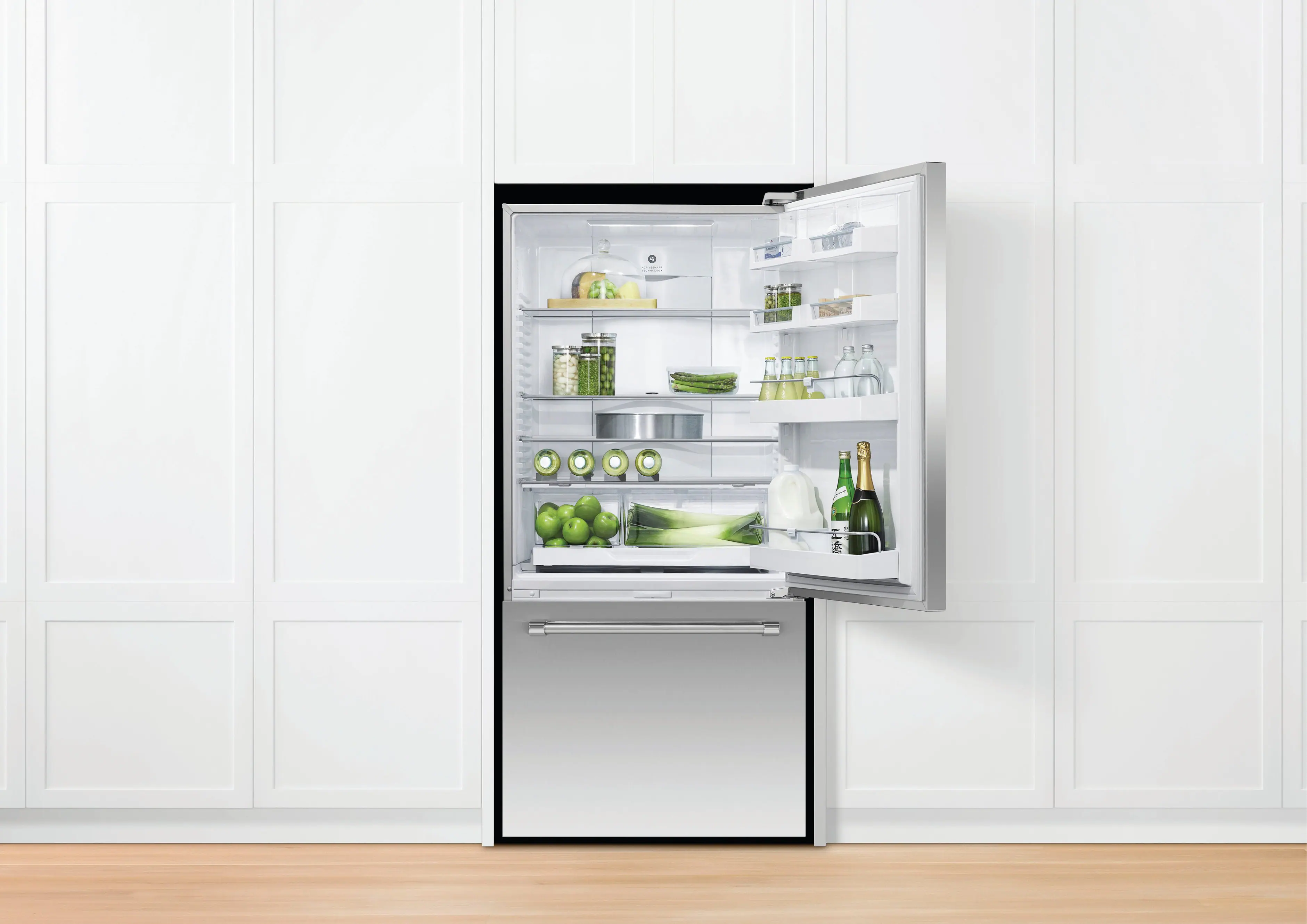Alt View 13. Fisher & Paykel - Active Smart 17.1 Cu Ft Bottom Freezer Refrigerator with Ice & Water - Stainless Steel.