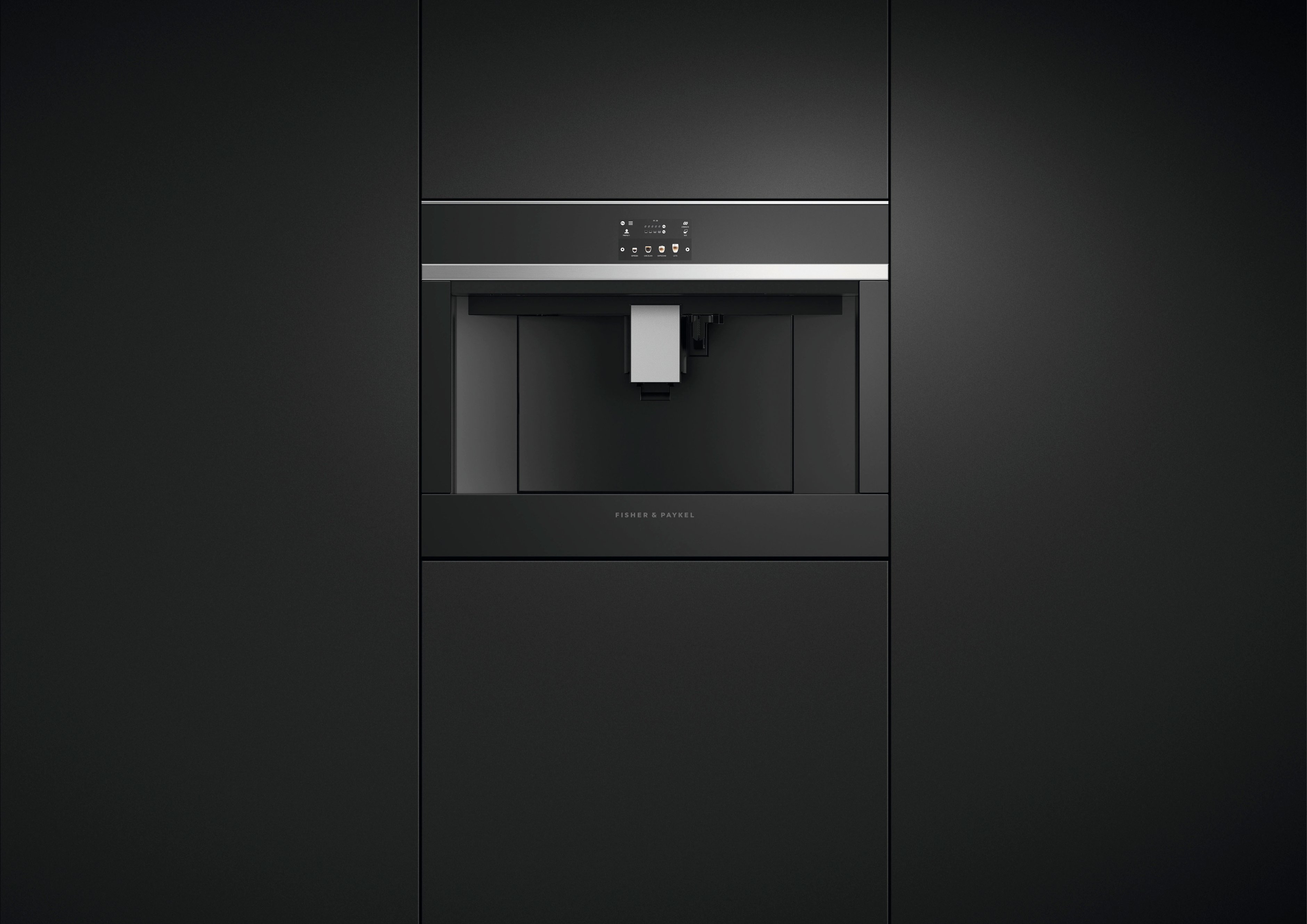 Photos - Built-In Coffee Maker Fisher & Paykel  24" Coffee Maker with Self-Cleaning Function - Black Gla 