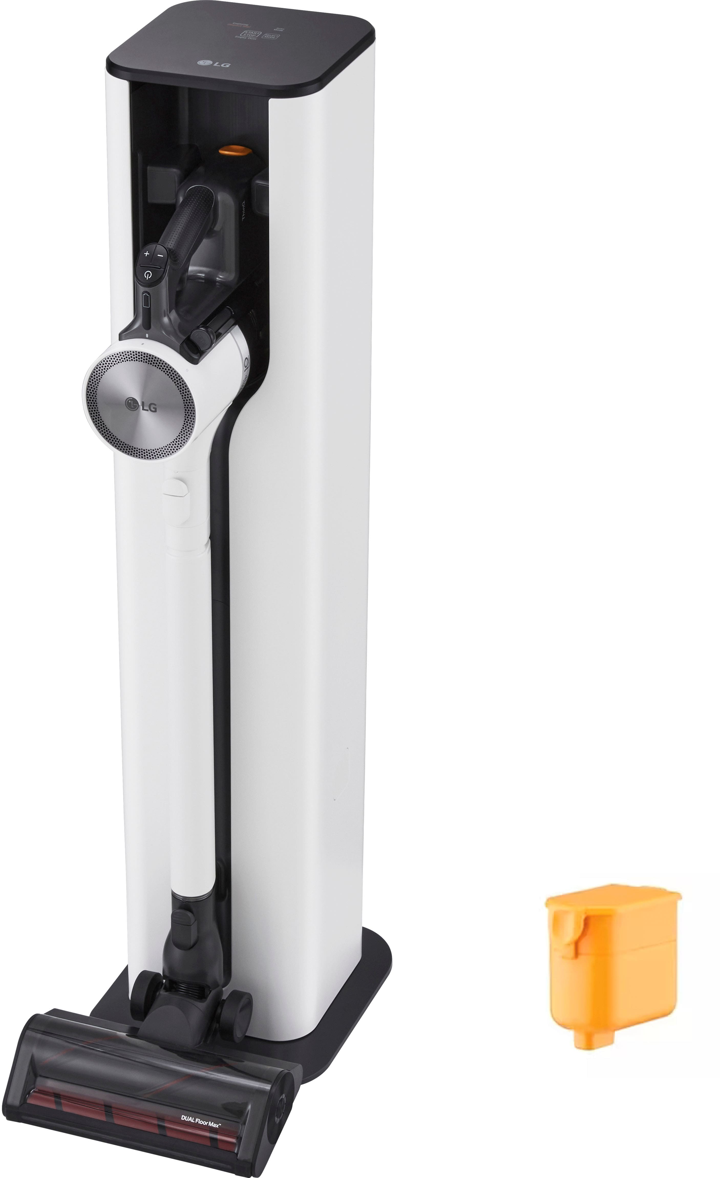 Front. LG - CordZero All-in-One Cordless Stick Vacuum with Dual Floor Max Nozzle - Essence White.