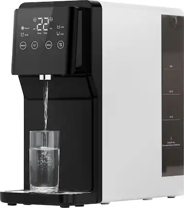 Angle. Waterdrop - N1 Countertop Reverse Osmosis Water Dispenser - Black and White.