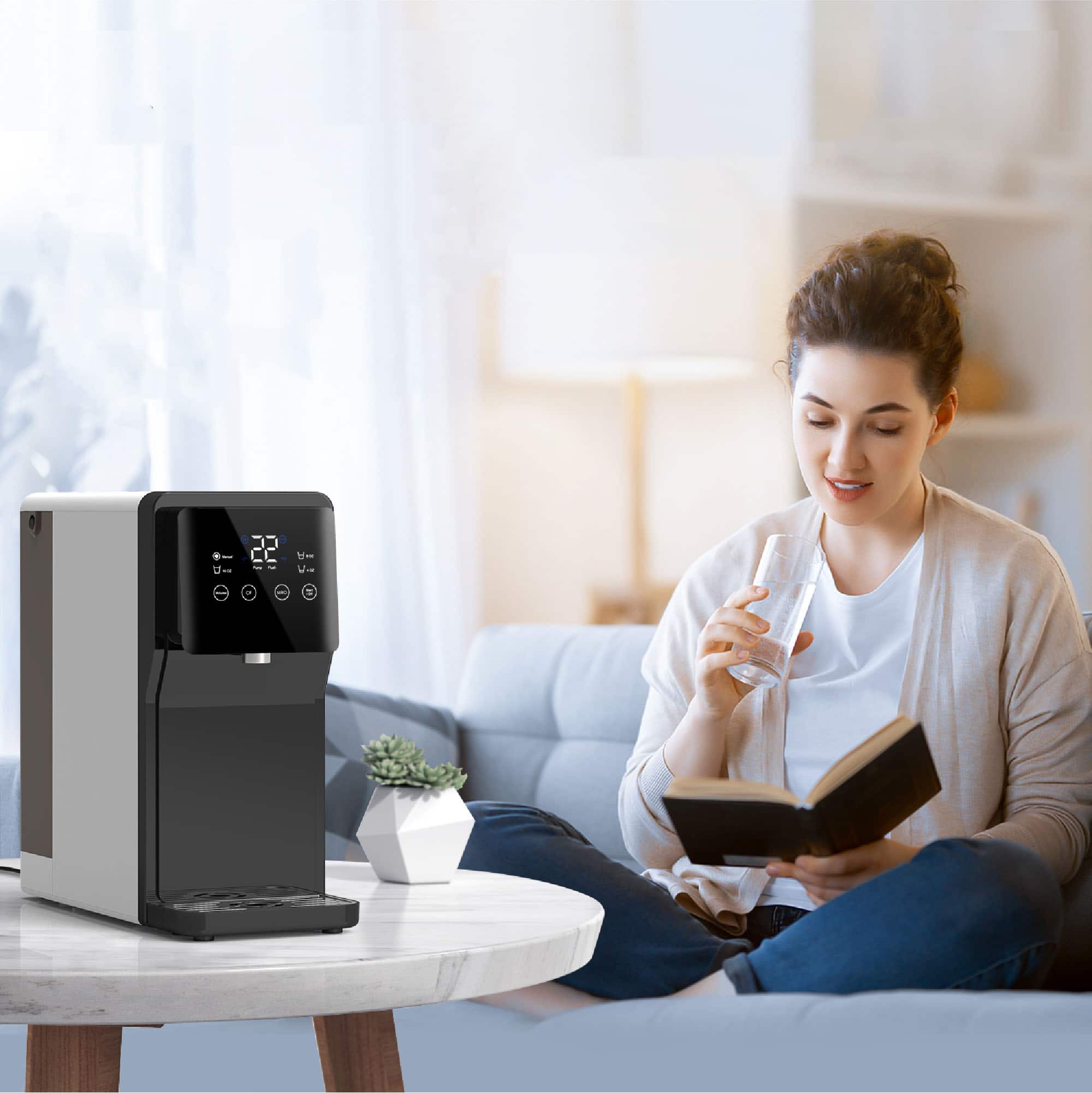 Alt View 14. Waterdrop - N1 Countertop Reverse Osmosis Water Dispenser - Black and White.