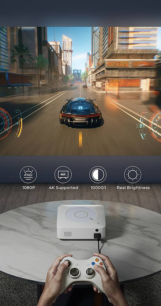 Alt View 12. Vankyo - Leisure E30TBS Native 1080P Wireless Single LCD Portable Projector, Screen Included - White/White.