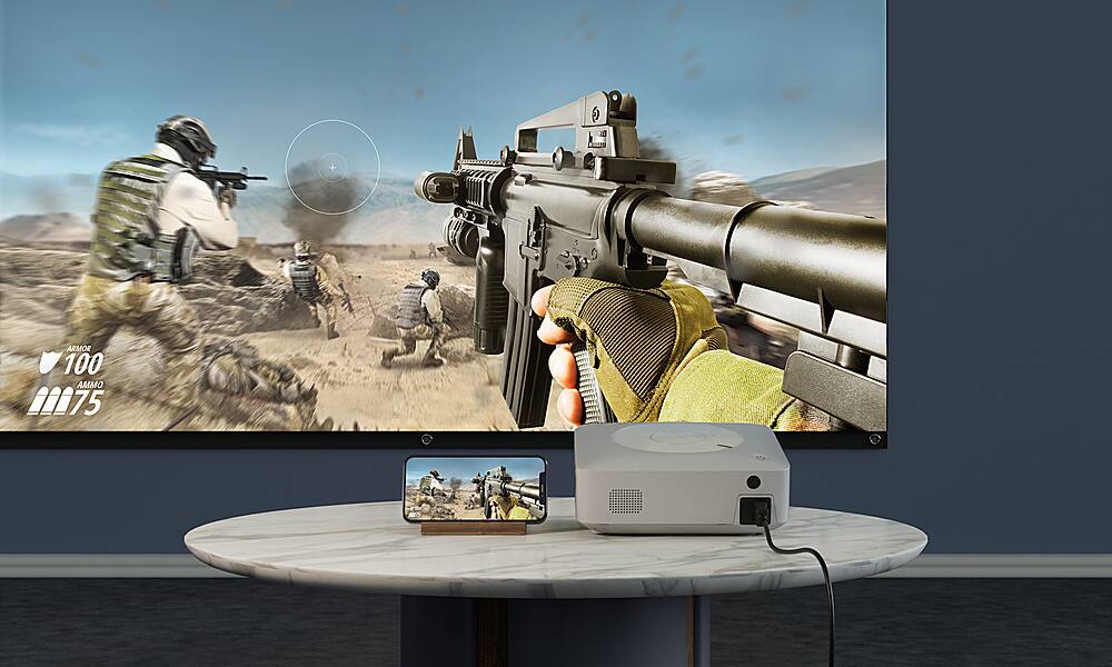 Alt View 13. Vankyo - Leisure E30TBS Native 1080P Wireless Single LCD Portable Projector, Screen Included - White/White.