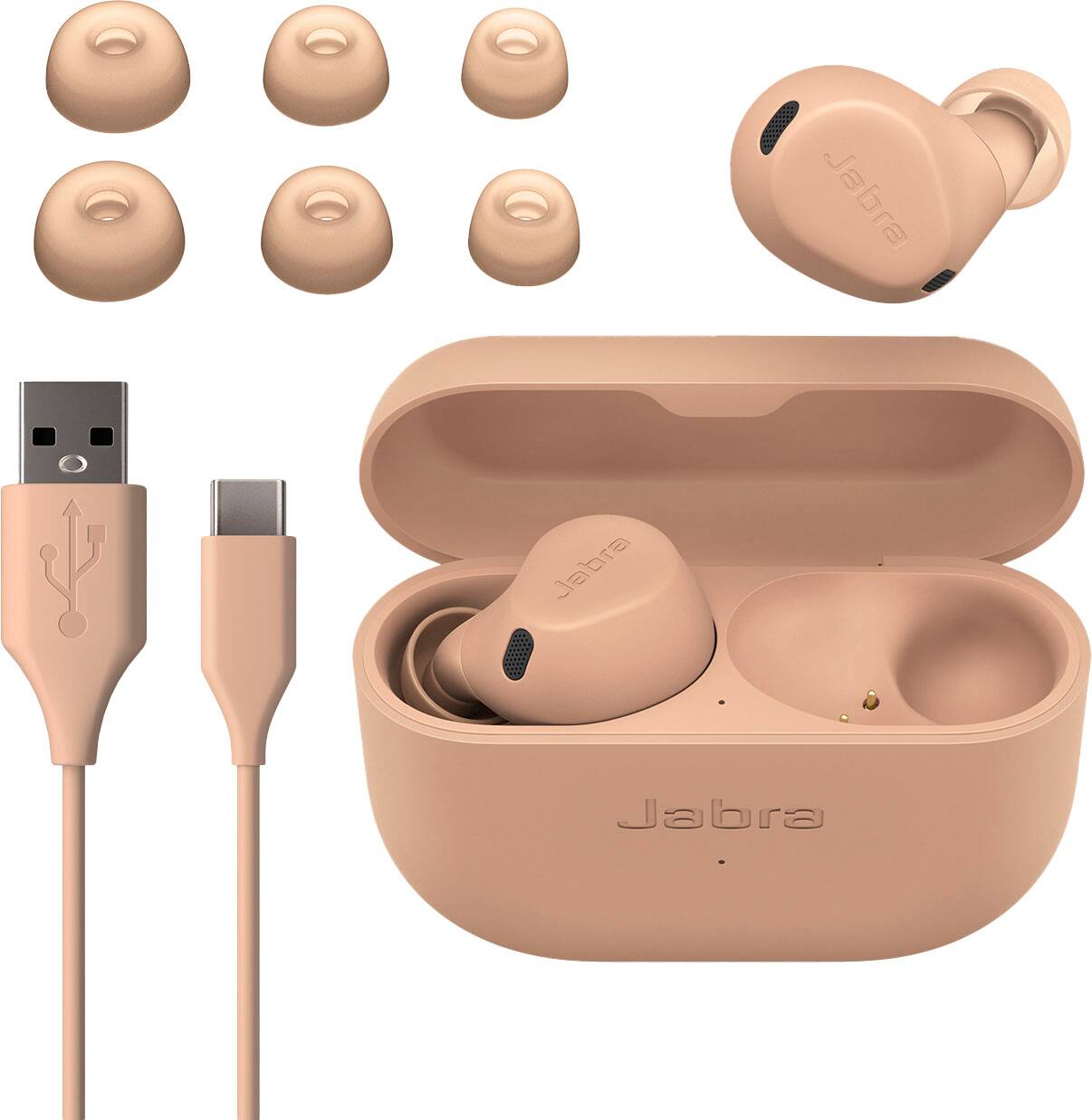 Alt View 12. Jabra - Elite 8 Active Military Grade HearThrough True Wireless Headphones - Caramel.