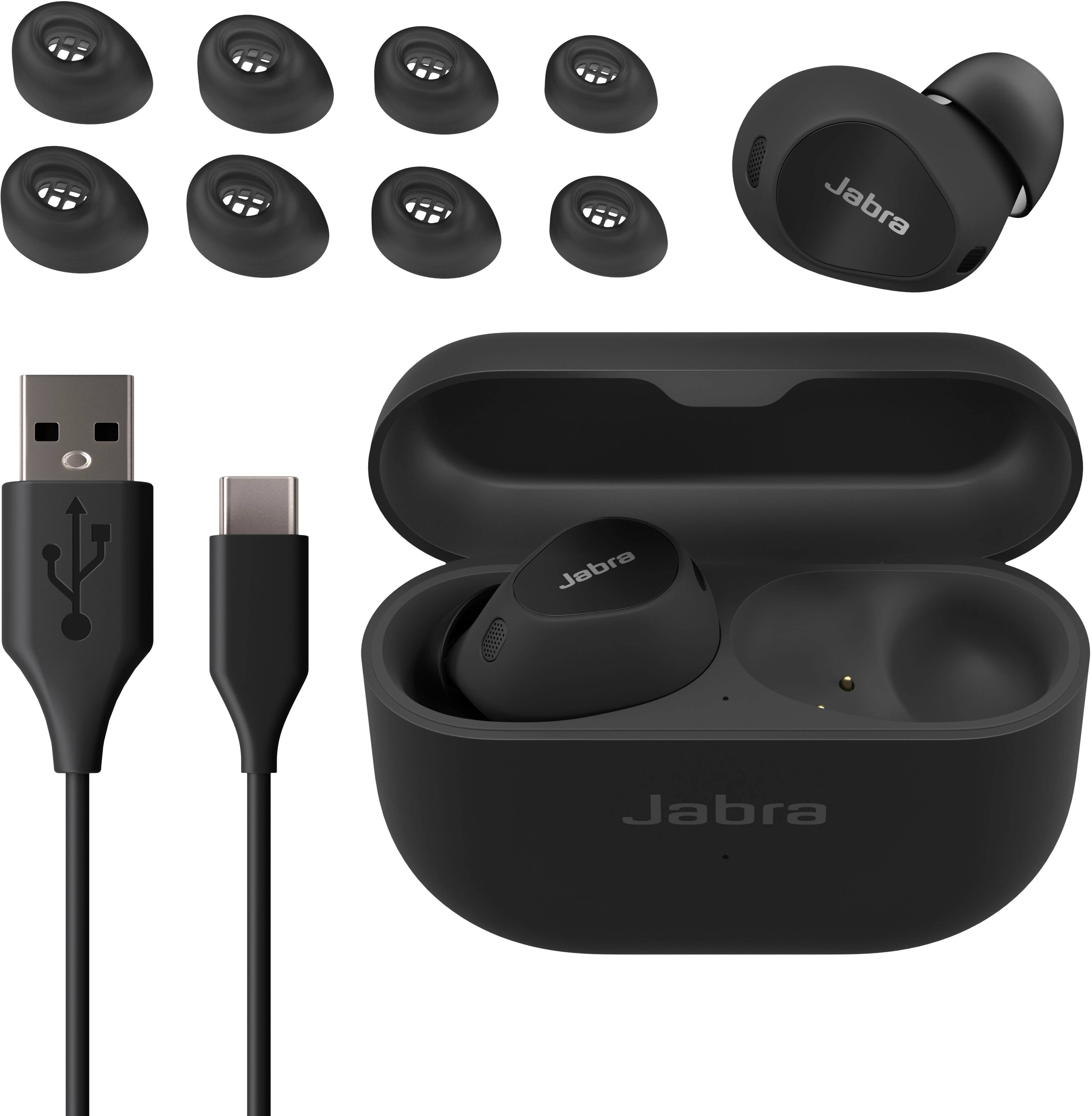 Alt View 12. Jabra - Elite 10 Dolby Atmos True Wireless In-ear Heaphones - Gloss Black.