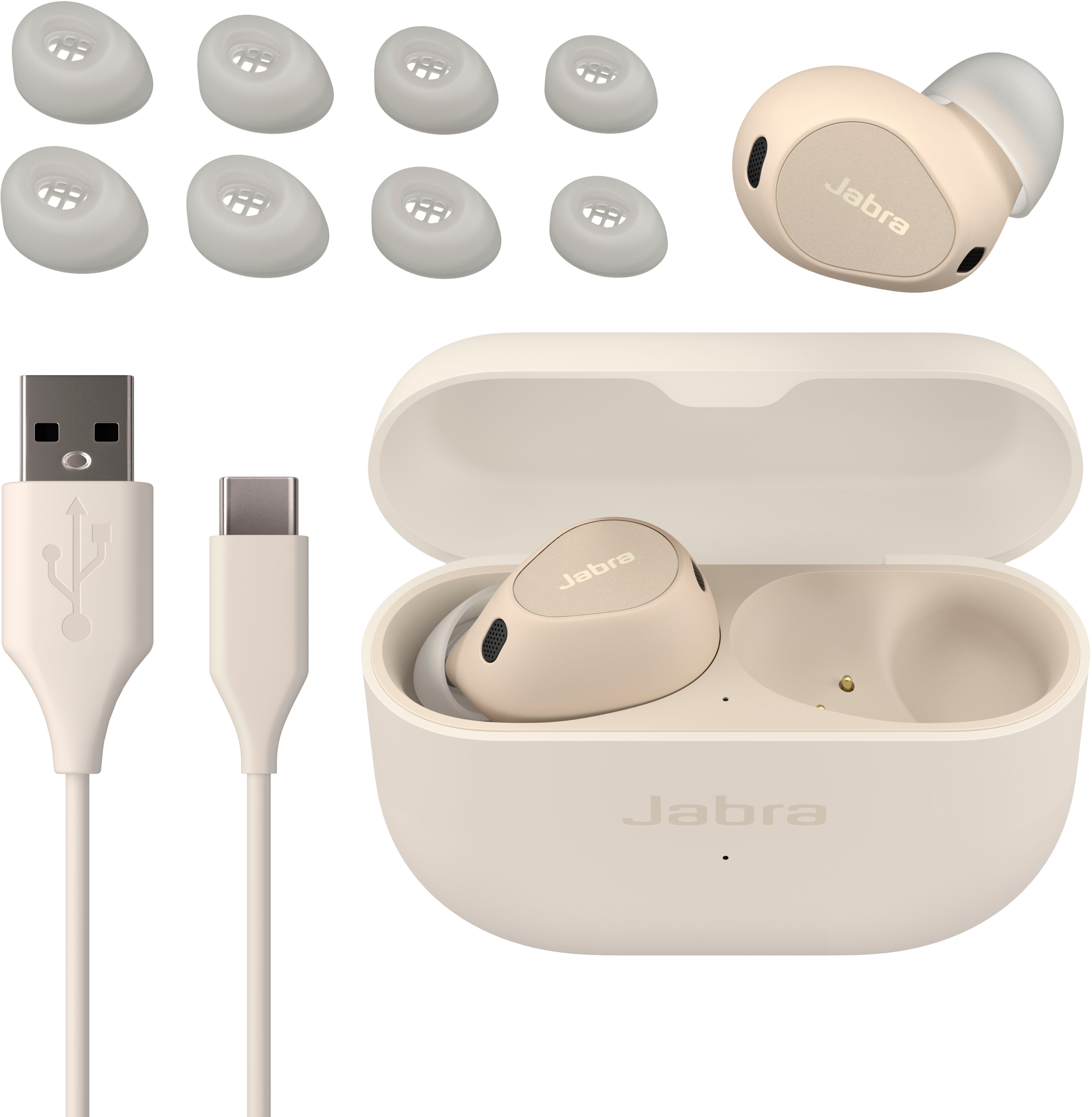 Jabra Elite 4 True Wireless Noise Cancelling In-ear Headphones Light Beige  100-99183002-99 - Best Buy