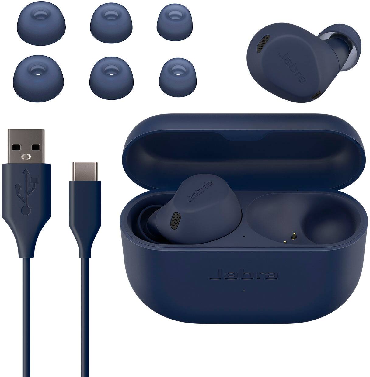 Alt View 12. Jabra - Elite 8 Active Military Grade HearThrough True Wireless Headphones - Navy.