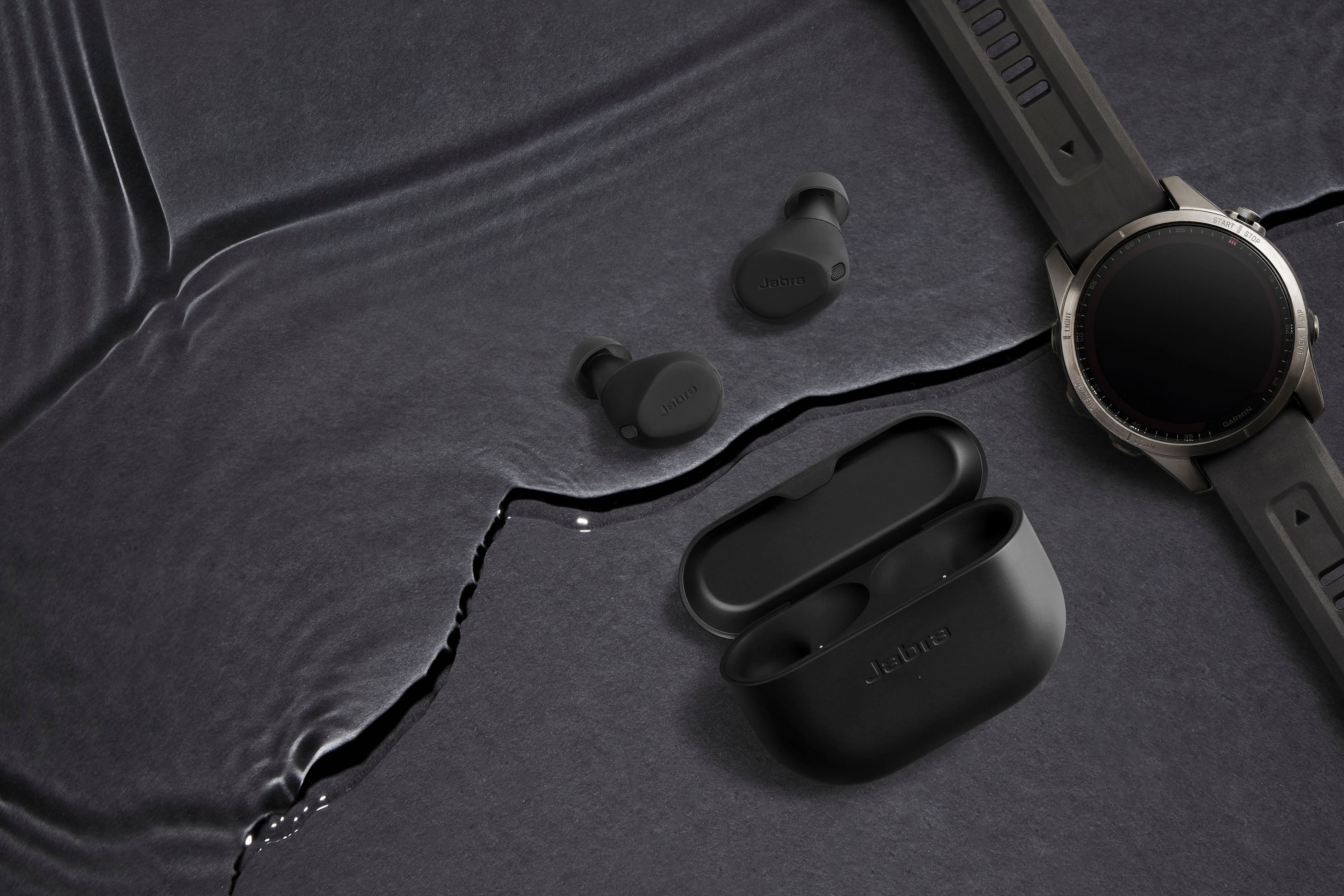 Left. Jabra - Elite 8 Active Military Grade HearThrough True Wireless Headphones - Black.