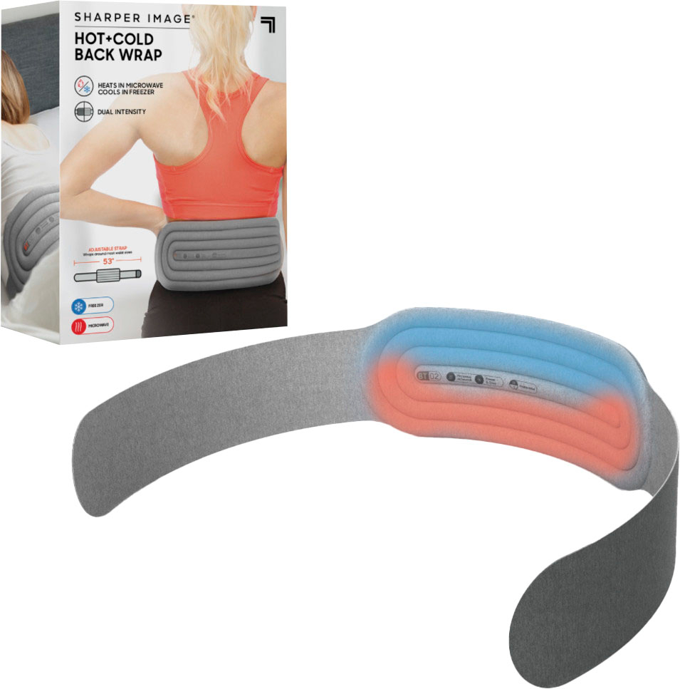 Angle View: Sharper Image - Hot + Cold Back Wrap, Dual Intensity Soft Fabric, 53" Length - Gray