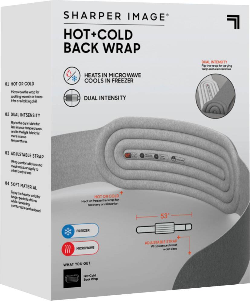 Alt View 15. Sharper Image - Hot + Cold Back Wrap, Dual Intensity Soft Fabric, 53" Length - Gray.