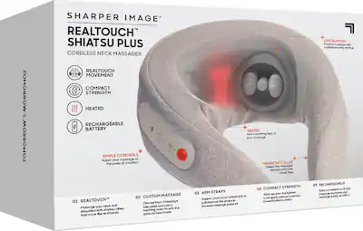 Sharper Image - Realtouch Shiatsu Plus Cordless Neck Massager - Gray Sharper Image - Realtouch Shiatsu Plus Cordless Neck Massager - Gray