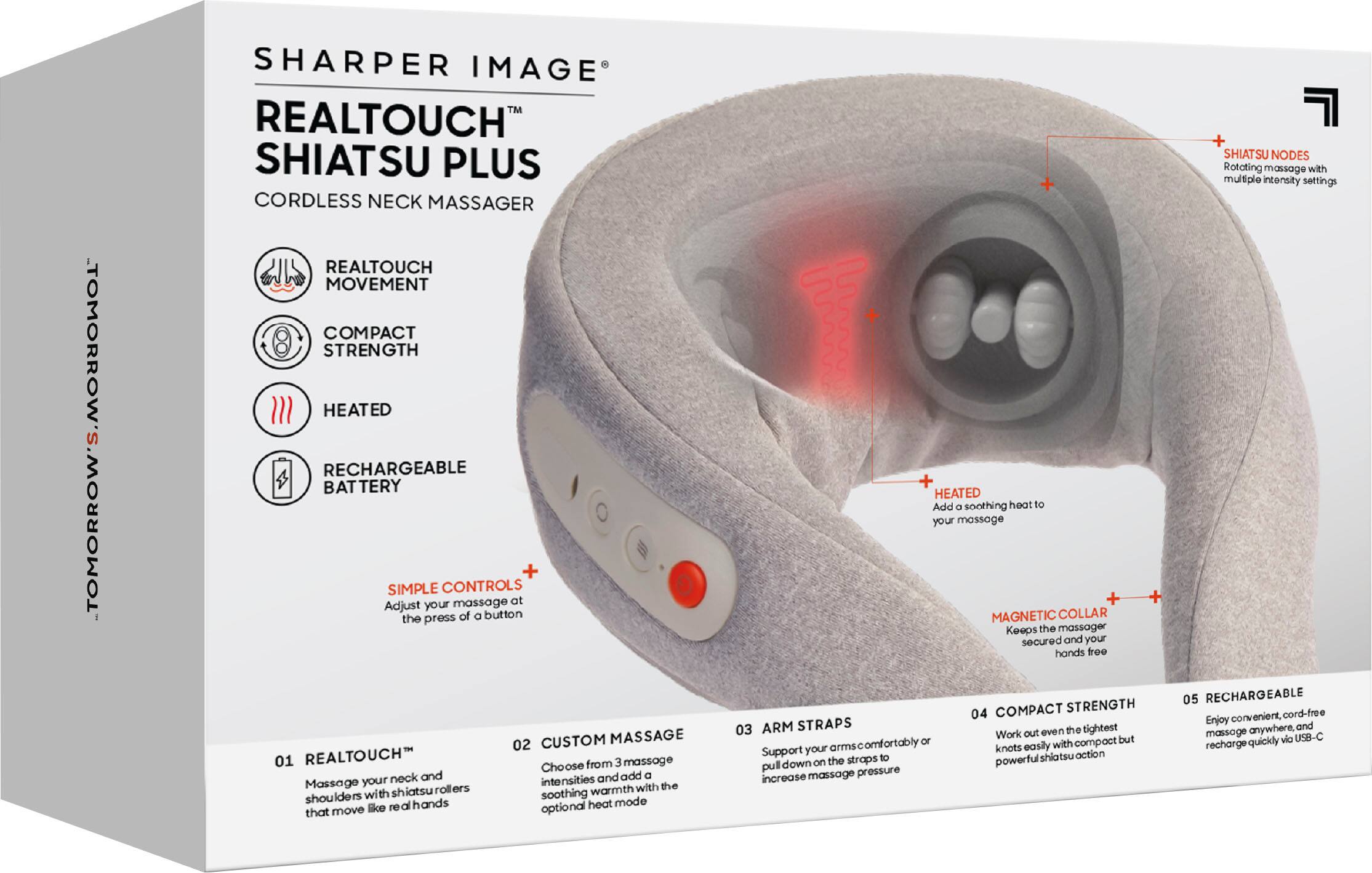 Alt View 14. Sharper Image - Realtouch Shiatsu Plus Cordless Neck Massager - Gray.