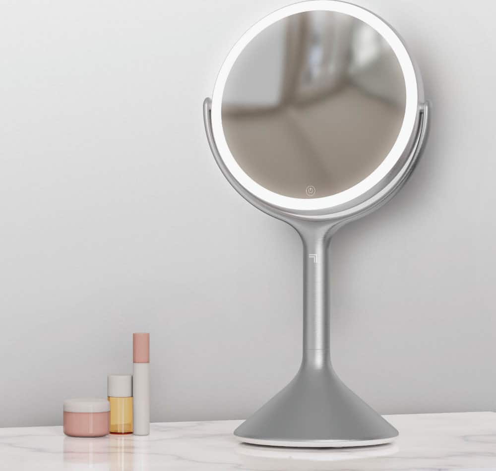Alt View 12. Sharper Image - SpaStudio Vanity 7-Inch LED Mirror - Silver.
