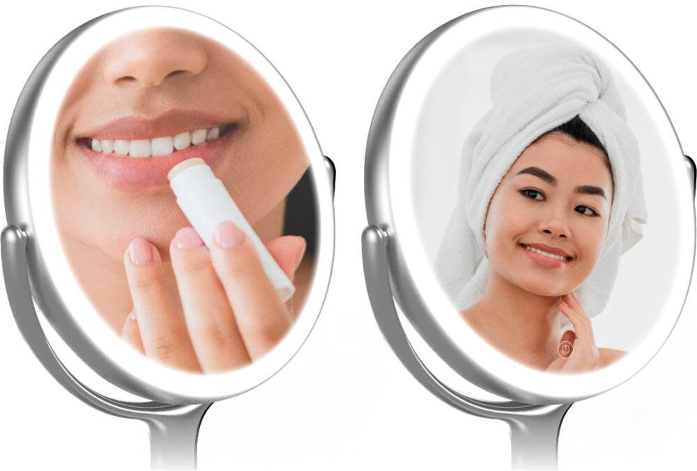 Alt View 13. Sharper Image - SpaStudio Vanity 7-Inch LED Mirror - Silver.